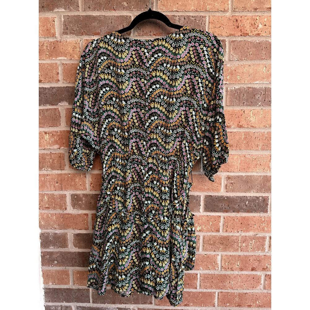 Loft Womens Multicolor Floral Print Dolman Sleeve V-Neck Summer Dress Size Small - Picture 2 of 5